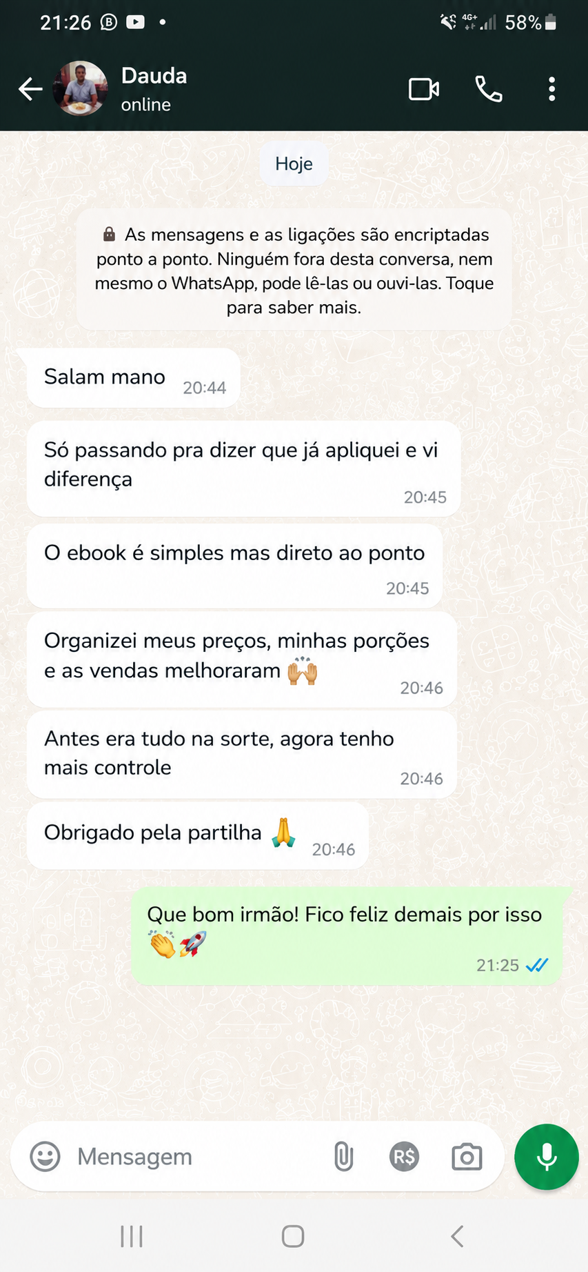 Dauda — 'Organizei preços e porções, vendas melhoraram'